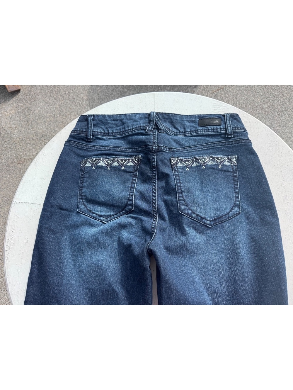 Angels Forever Young Curvy Crop Jeans Womens 10 Rhinestone Y2K Western Capri